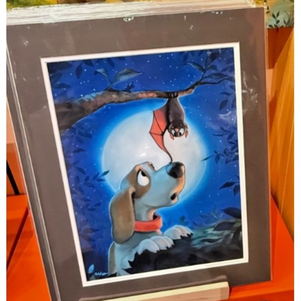 Disney Parks Rob Kaz Dog Moon Bat Print 18x14" NEW Matted Animal Kingdom